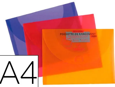 Pochette rangement canson polypropylène rigide dessin a4/a4+ 240x320mm coloris vifs