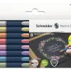 Pochette schneider roller metallique paint it 050 trait 0,4 mm pointe ultra smooth 8 coloris assorti