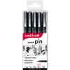 Pochette uni-ball 5 feutres pointe calibree 0.05 br coloris noir