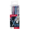 Pochette uniball signo roller encre gel ecriture large broad creatif coloris blanc / bleu rose violet metal 4