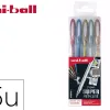 Pochette uniball signo roller encre gel ecriture moyenne coloris metallise or / argent / bronze / bleu / rouge 5