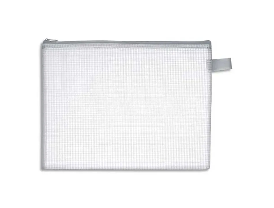 Pochette wonday zippee pvc renforcee 19x25cm usage bureau coloris semi-transparent