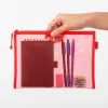 Pochette zip liderpapel a5 multiusage fermeture eclair polyester transpirable coloris rouge