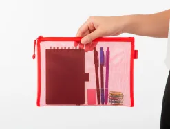 Pochette zip liderpapel a5 multiusage fermeture eclair polyester transpirable coloris rouge