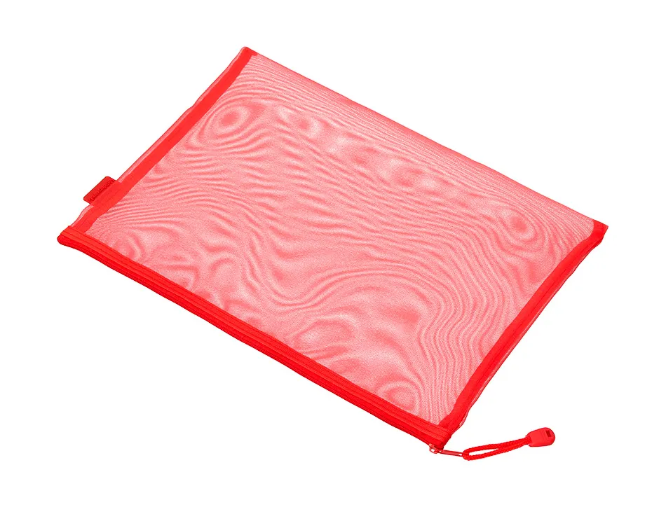 Pochette zip liderpapel a5 multiusage fermeture eclair polyester transpirable coloris rouge