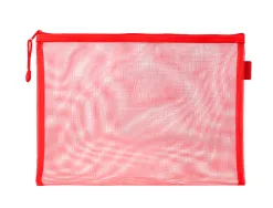 Pochette zip liderpapel a5 multiusage fermeture eclair polyester transpirable coloris rouge