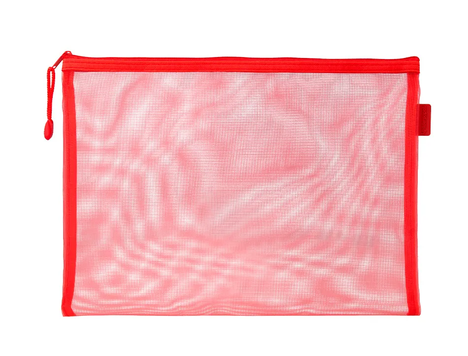 Pochette zip liderpapel a5 multiusage fermeture eclair polyester transpirable coloris rouge