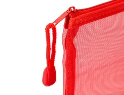Pochette zip liderpapel a5 multiusage fermeture eclair polyester transpirable coloris rouge
