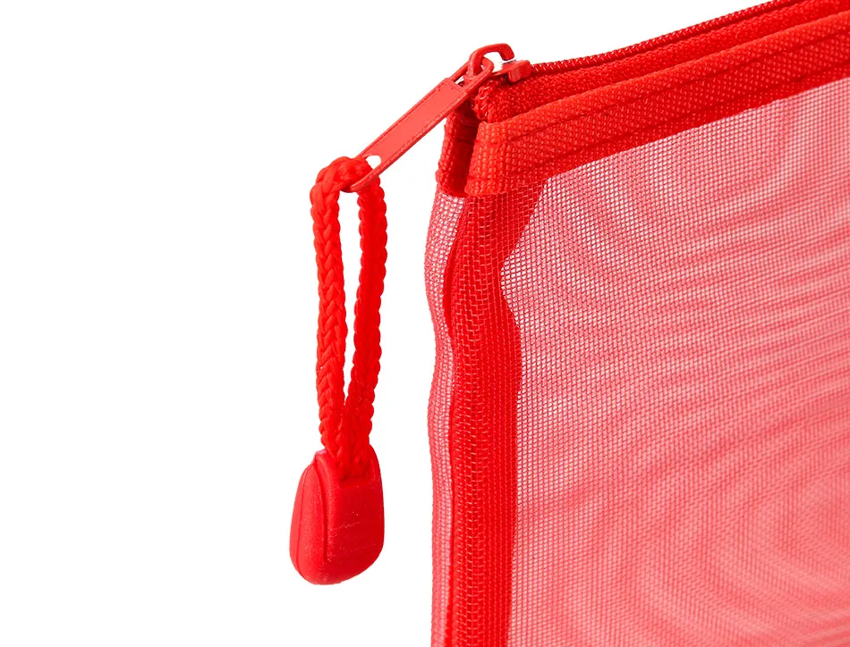 Pochette zip liderpapel a5 multiusage fermeture eclair polyester transpirable coloris rouge