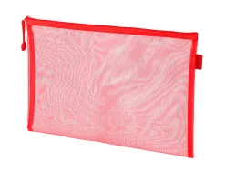 Pochette zip liderpapel a5 multiusage fermeture eclair polyester transpirable coloris rouge