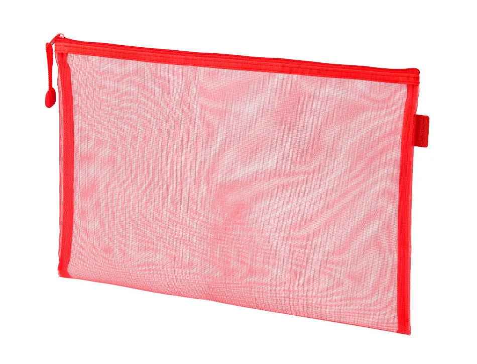 Pochette zip liderpapel a5 multiusage fermeture eclair polyester transpirable coloris rouge