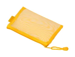 Pochette zip liderpapel a6 multiusage fermeture eclair polyester transpirable coloris jaune