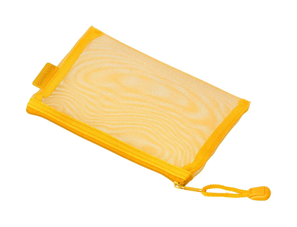 Pochette zip liderpapel a6 multiusage fermeture eclair polyester transpirable coloris jaune