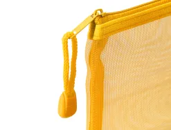 Pochette zip liderpapel a6 multiusage fermeture eclair polyester transpirable coloris jaune