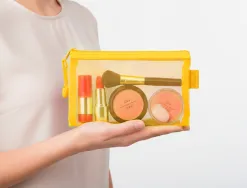 Pochette zip liderpapel a6 multiusage fermeture eclair polyester transpirable coloris jaune
