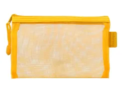 Pochette zip liderpapel a6 multiusage fermeture eclair polyester transpirable coloris jaune