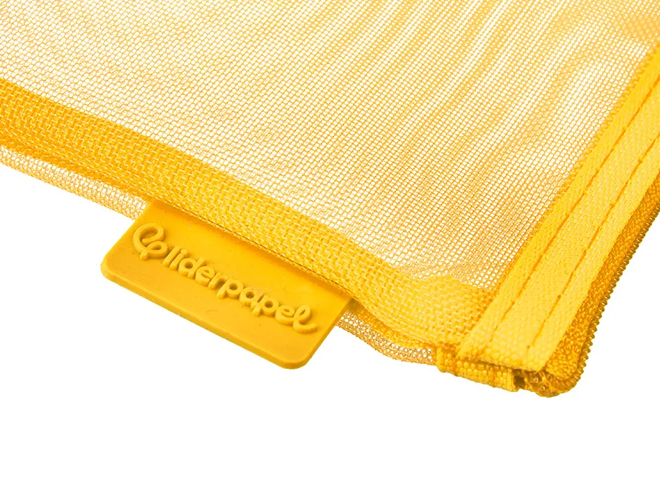 Pochette zip liderpapel a6 multiusage fermeture eclair polyester transpirable coloris jaune