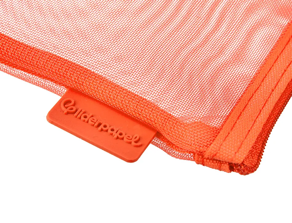 Pochette zip liderpapel a6 multiusage fermeture eclair polyester transpirable coloris orange