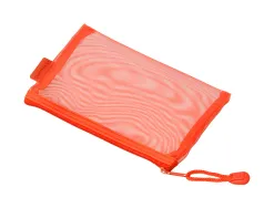 Pochette zip liderpapel a6 multiusage fermeture eclair polyester transpirable coloris orange