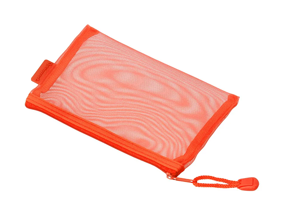 Pochette zip liderpapel a6 multiusage fermeture eclair polyester transpirable coloris orange