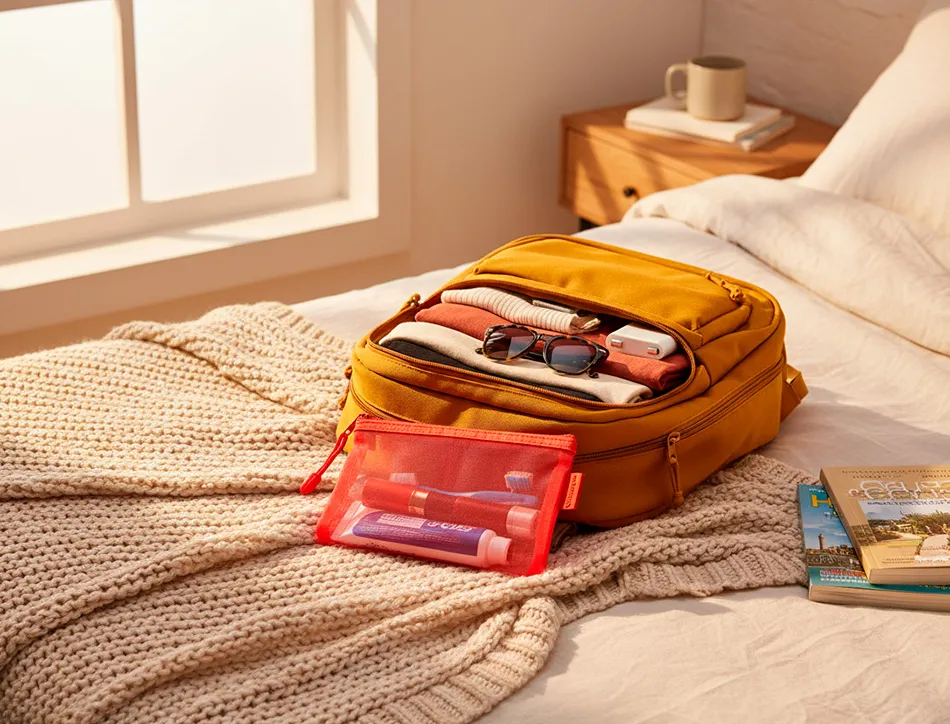 Pochette zip liderpapel a6 multiusage fermeture eclair polyester transpirable coloris orange
