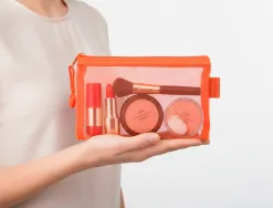 Pochette zip liderpapel a6 multiusage fermeture eclair polyester transpirable coloris orange