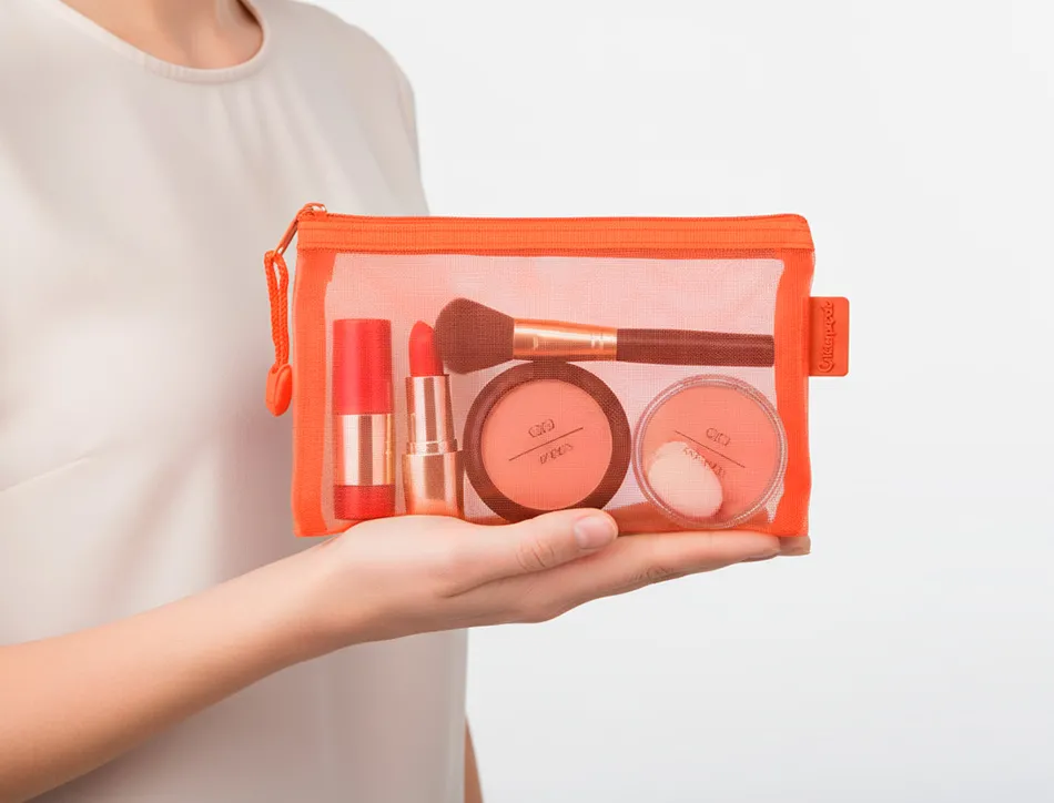 Pochette zip liderpapel a6 multiusage fermeture eclair polyester transpirable coloris orange
