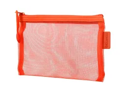Pochette zip liderpapel a6 multiusage fermeture eclair polyester transpirable coloris orange