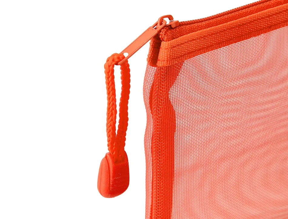 Pochette zip liderpapel a6 multiusage fermeture eclair polyester transpirable coloris orange
