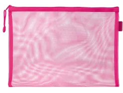 Pochette zip liderpapel a4 multiusage fermeture eclair polyester transpirable coloris rose