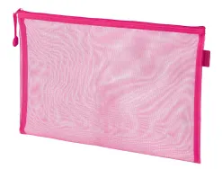Pochette zip liderpapel a4 multiusage fermeture eclair polyester transpirable coloris rose