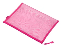 Pochette zip liderpapel a4 multiusage fermeture eclair polyester transpirable coloris rose