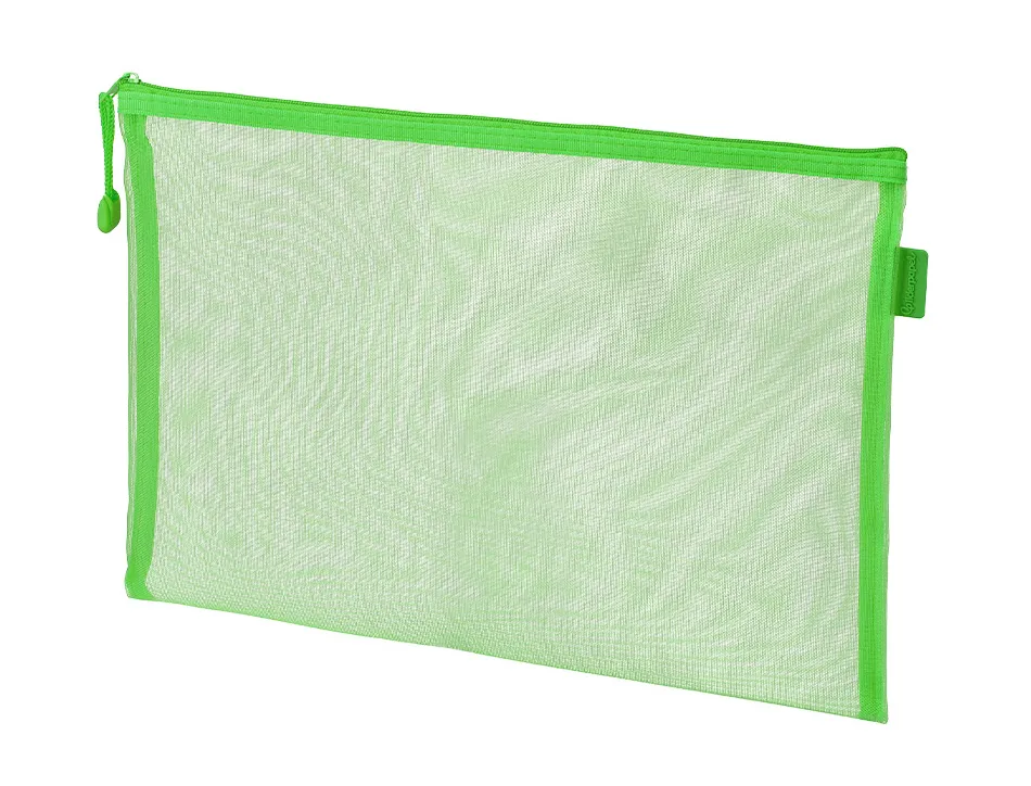 Pochette zip liderpapel a5 multiusage fermeture eclair polyester transpirable coloris vert pastel
