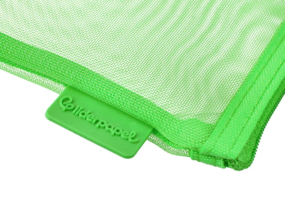Pochette zip liderpapel a5 multiusage fermeture eclair polyester transpirable coloris vert pastel