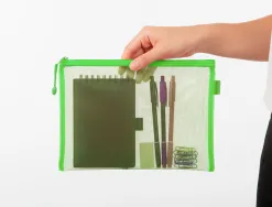 Pochette zip liderpapel a5 multiusage fermeture eclair polyester transpirable coloris vert pastel