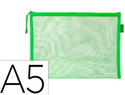 Pochette zip liderpapel a5 multiusage fermeture eclair polyester transpirable coloris vert pastel