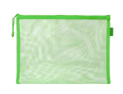 Pochette zip liderpapel a5 multiusage fermeture eclair polyester transpirable coloris vert pastel