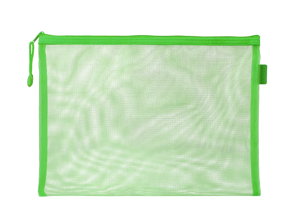 Pochette zip liderpapel a5 multiusage fermeture eclair polyester transpirable coloris vert pastel
