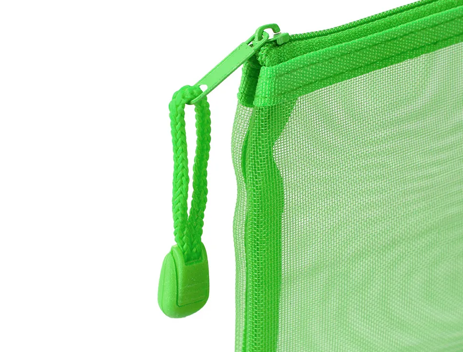 Pochette zip liderpapel a5 multiusage fermeture eclair polyester transpirable coloris vert pastel