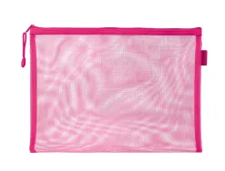 Pochette zip liderpapel a5 multiusage fermeture eclair polyester transpirable coloris rose
