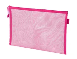 Pochette zip liderpapel a5 multiusage fermeture eclair polyester transpirable coloris rose