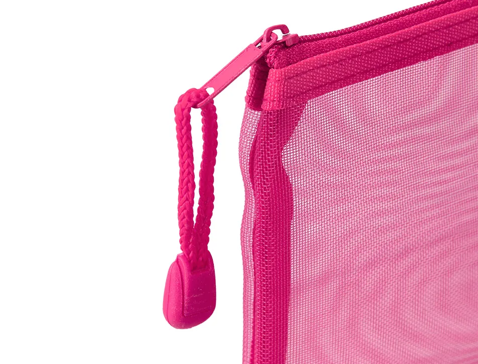 Pochette zip liderpapel a5 multiusage fermeture eclair polyester transpirable coloris rose