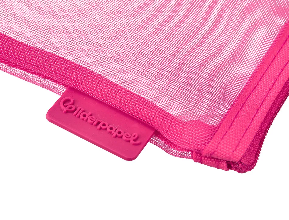 Pochette zip liderpapel a5 multiusage fermeture eclair polyester transpirable coloris rose