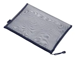 Pochette zip liderpapel a4 multiusage fermeture eclair polyester transpirable coloris bleu marine