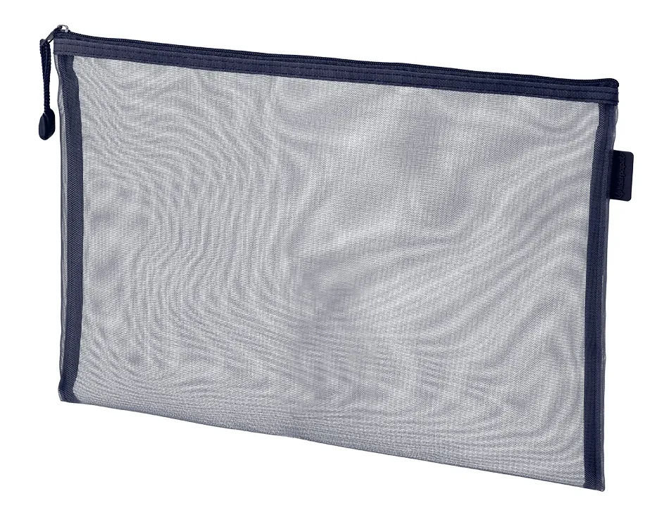 Pochette zip liderpapel a4 multiusage fermeture eclair polyester transpirable coloris bleu marine