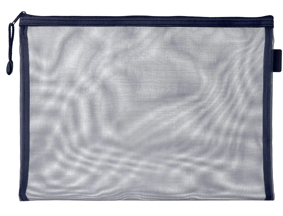 Pochette zip liderpapel a4 multiusage fermeture eclair polyester transpirable coloris bleu marine