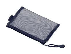 Pochette zip liderpapel a6 multiusage fermeture eclair polyester transpirable coloris bleu marine