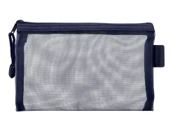 Pochette zip liderpapel a6 multiusage fermeture eclair polyester transpirable coloris bleu marine