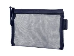 Pochette zip liderpapel a6 multiusage fermeture eclair polyester transpirable coloris bleu marine