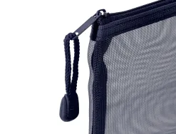 Pochette zip liderpapel a6 multiusage fermeture eclair polyester transpirable coloris bleu marine